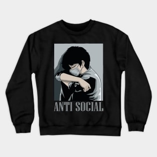 Antisocial Face Mask Japanese Aesthetic Social Distancing Crewneck Sweatshirt